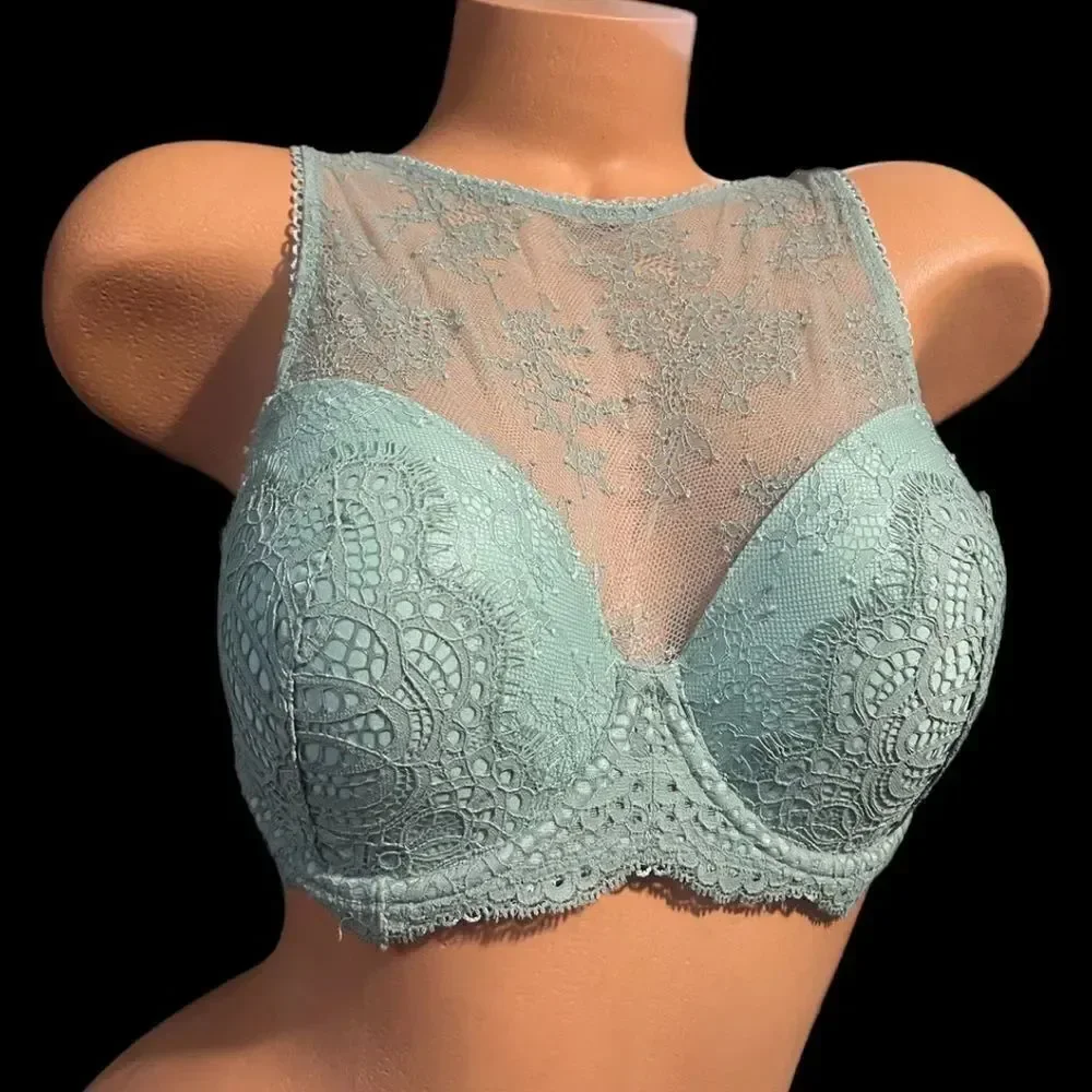 Victorias Secret Dream Angels High Neck Lined Demi Sage Bra
